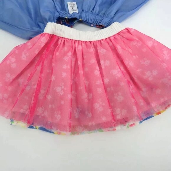 Disney 3-In-1 Skirt Butterflies Flowers Reversible Layers Elastic Waist NWT $60 - Picture 5 of 5